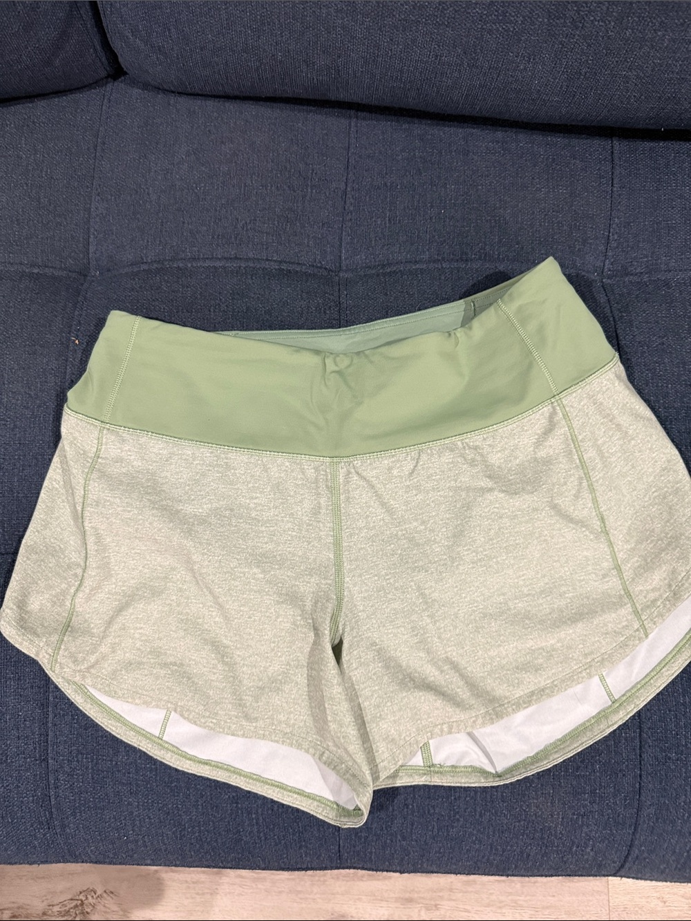 lululemon athletica Light Sage Two-Tone Athletic Shorts